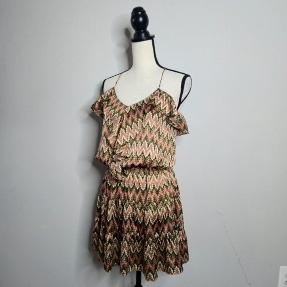 Tbags Los Angeles Boho Zizzag Ruffled Tiered Mini Dress - Picture 6 of 13